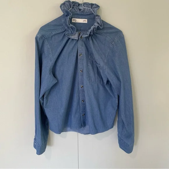 Women's Denim KMJ Shirt Quarantina Style Large - Picture 9 of 16